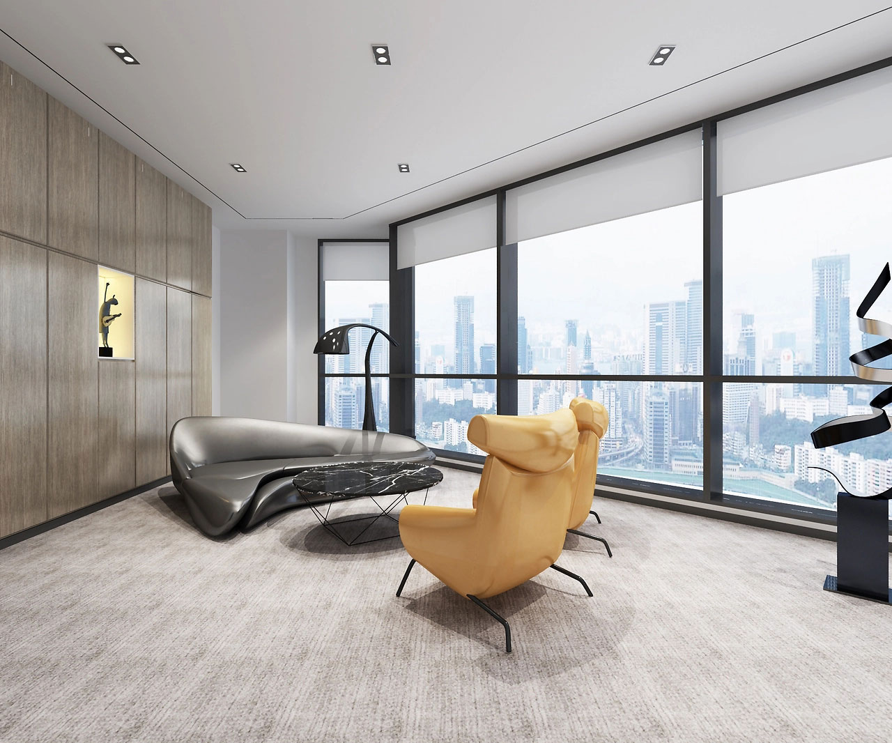 370平米郑州办公室装修施工效果图