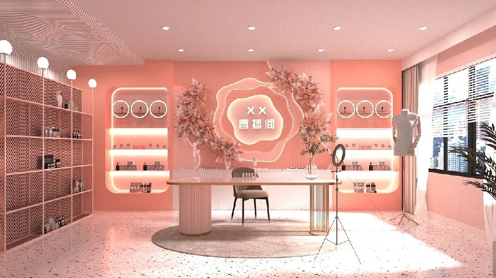 直播间背景墙设计搭建，直播间背景墙装修效果图