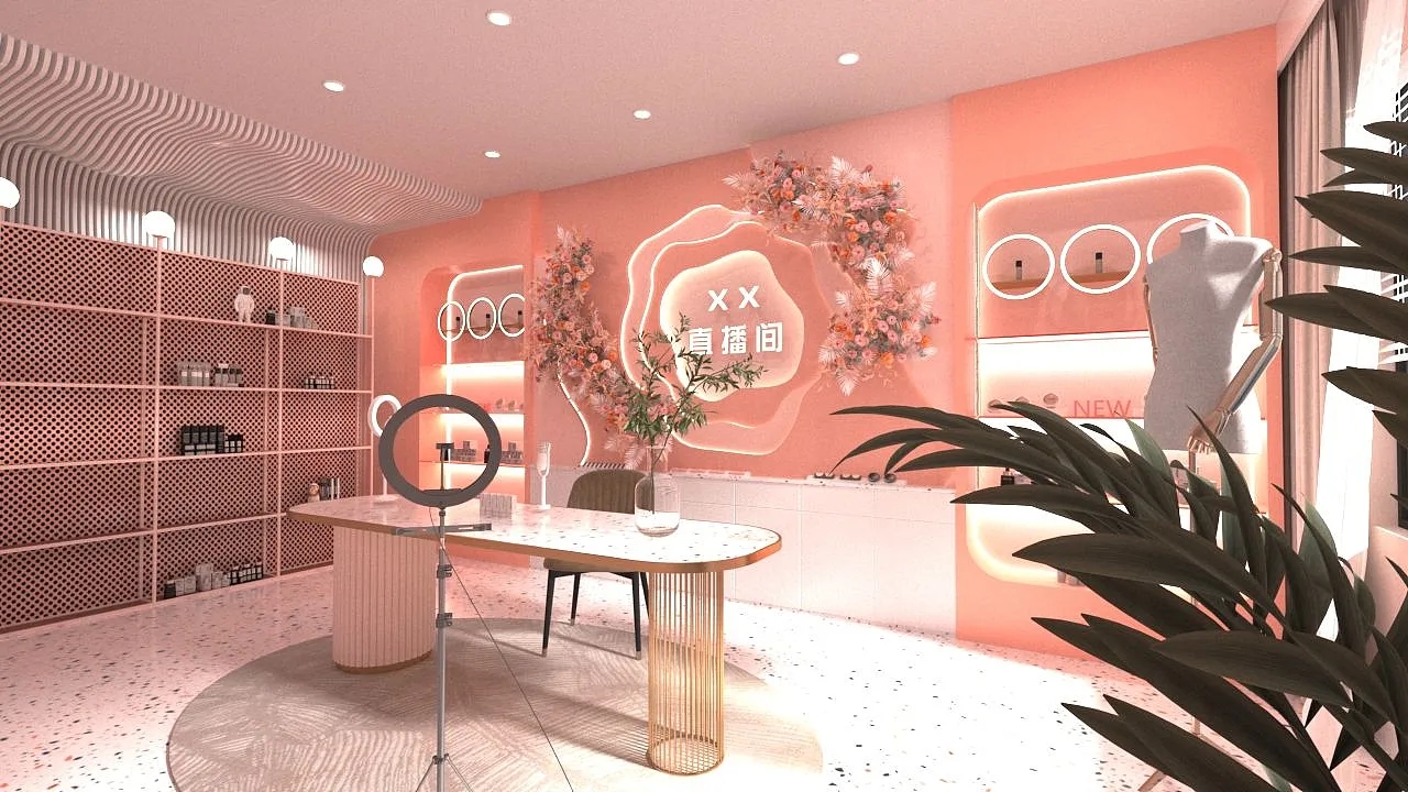 直播间背景墙设计搭建，直播间背景墙装修效果图