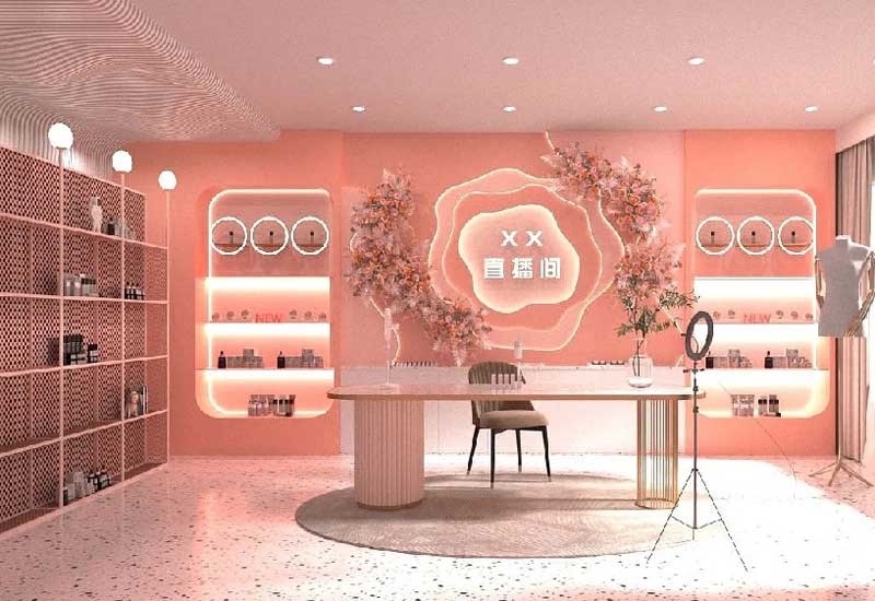 直播间背景墙设计搭建，直播间背景墙装修效果图
