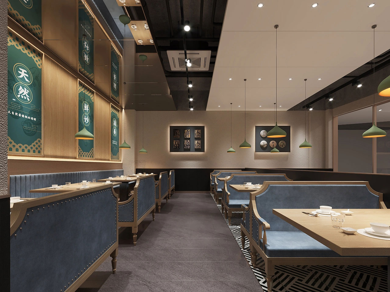 230平米郑州中餐厅设计效果图