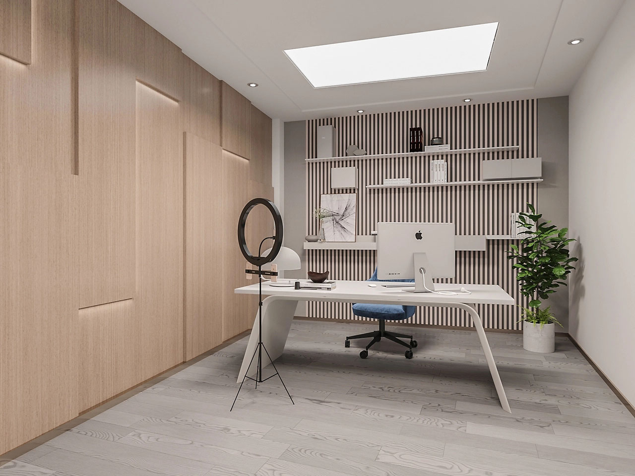 650平米直播基地办公室展厅设计效果图