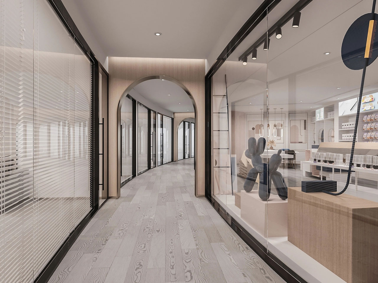 650平米直播基地办公室展厅设计效果图