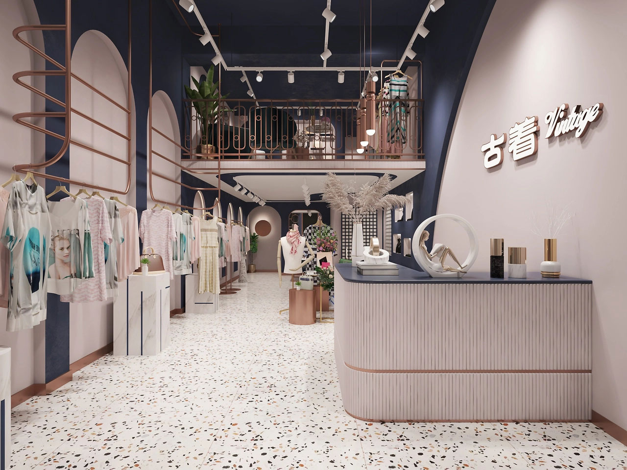 45平米轻奢服装店装修设计效果图