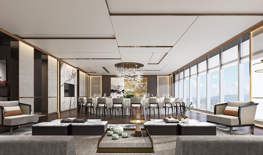 800㎡郑州企业办公室装修设计效果图