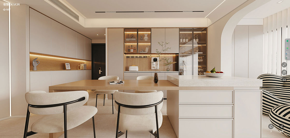 阳光城檀悦129平米奶油风格四居室装修效果图