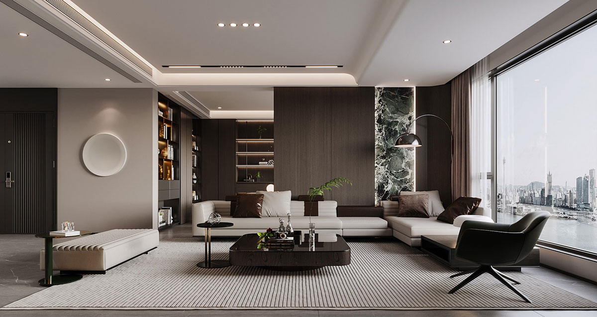 万科世曦135平米意式轻奢风四居室装修效果图