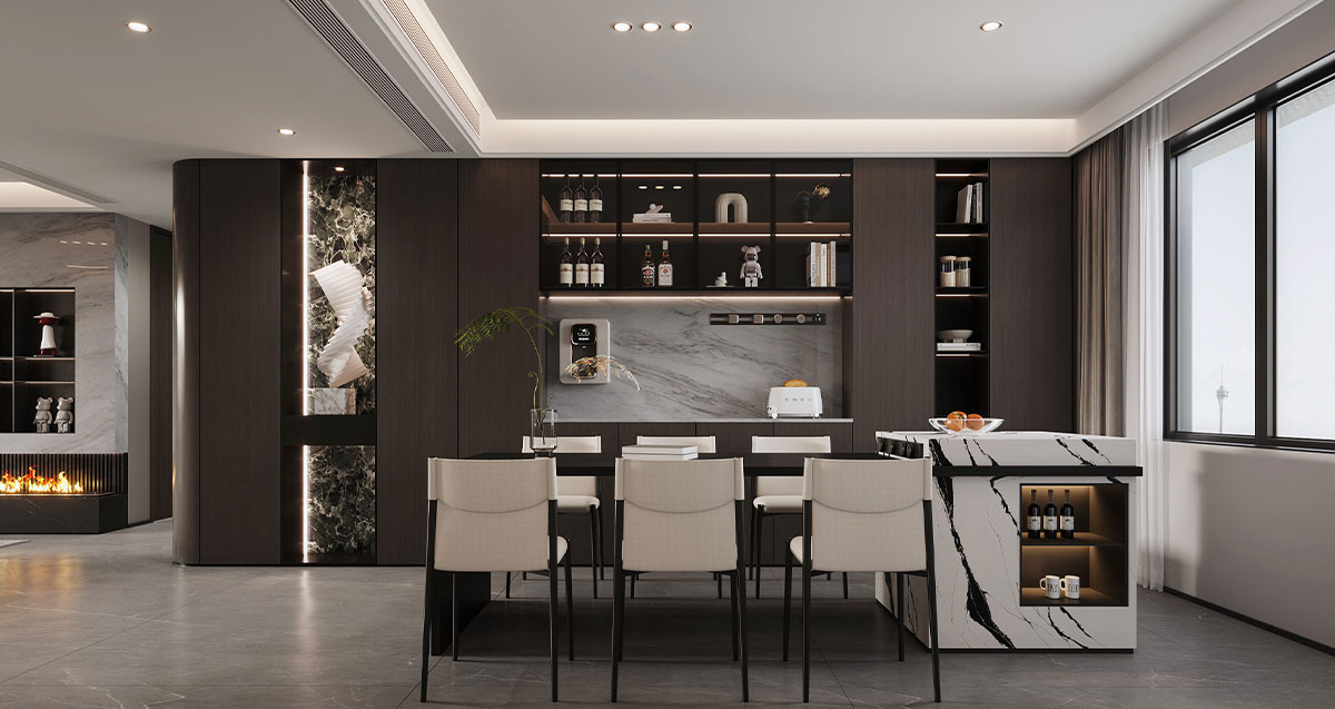 万科世曦135平米意式轻奢风四居室装修效果图