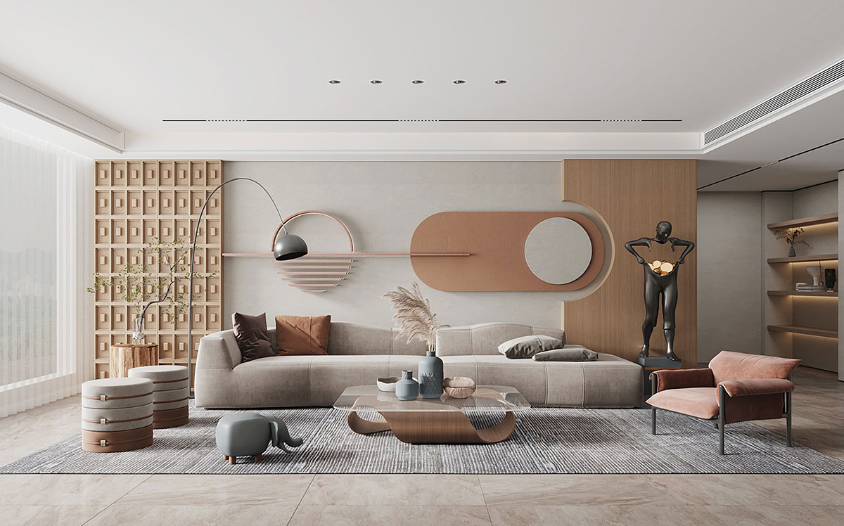 美林上苑168平米现代简约风格四居室装修效果图