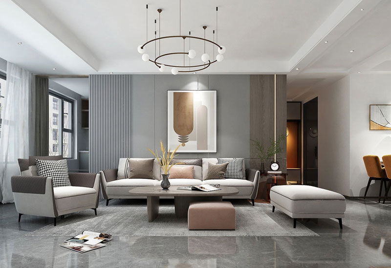 中原宸院123平米现代风格三居室装修效果图