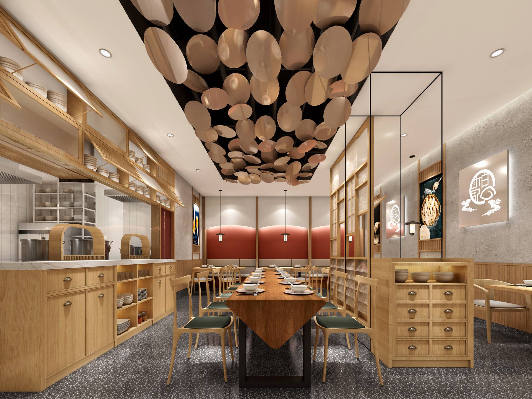 150平米郑州水饺店面装修设计效果图