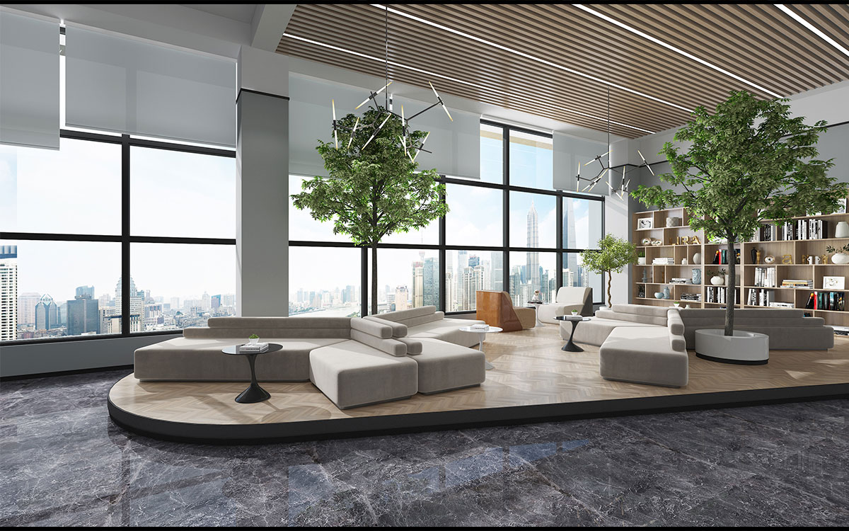 300平米电子商务公司办公室设计效果图