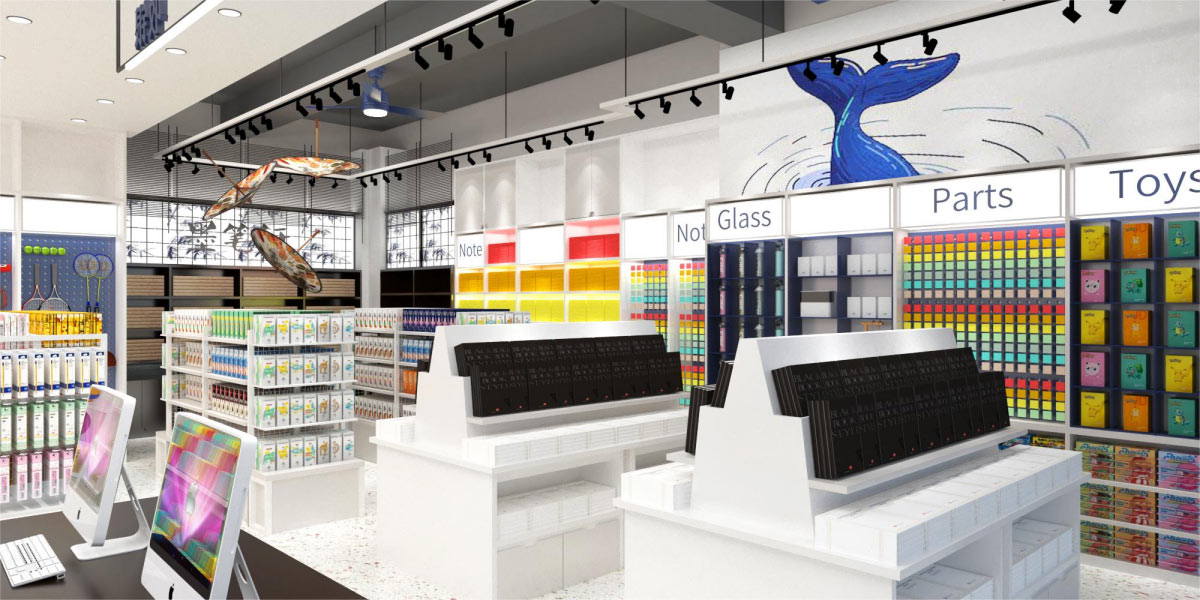 25平米郑州文具专卖店设计效果图