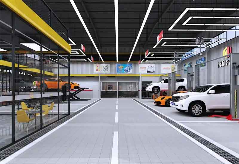 郑州汽修店装修设计：维修工位与客户接待区功能划分