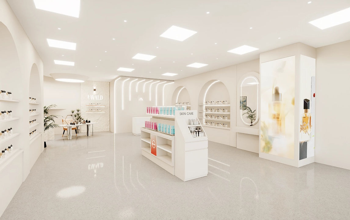 45平米郑州化妆品店铺直播间设计效果图