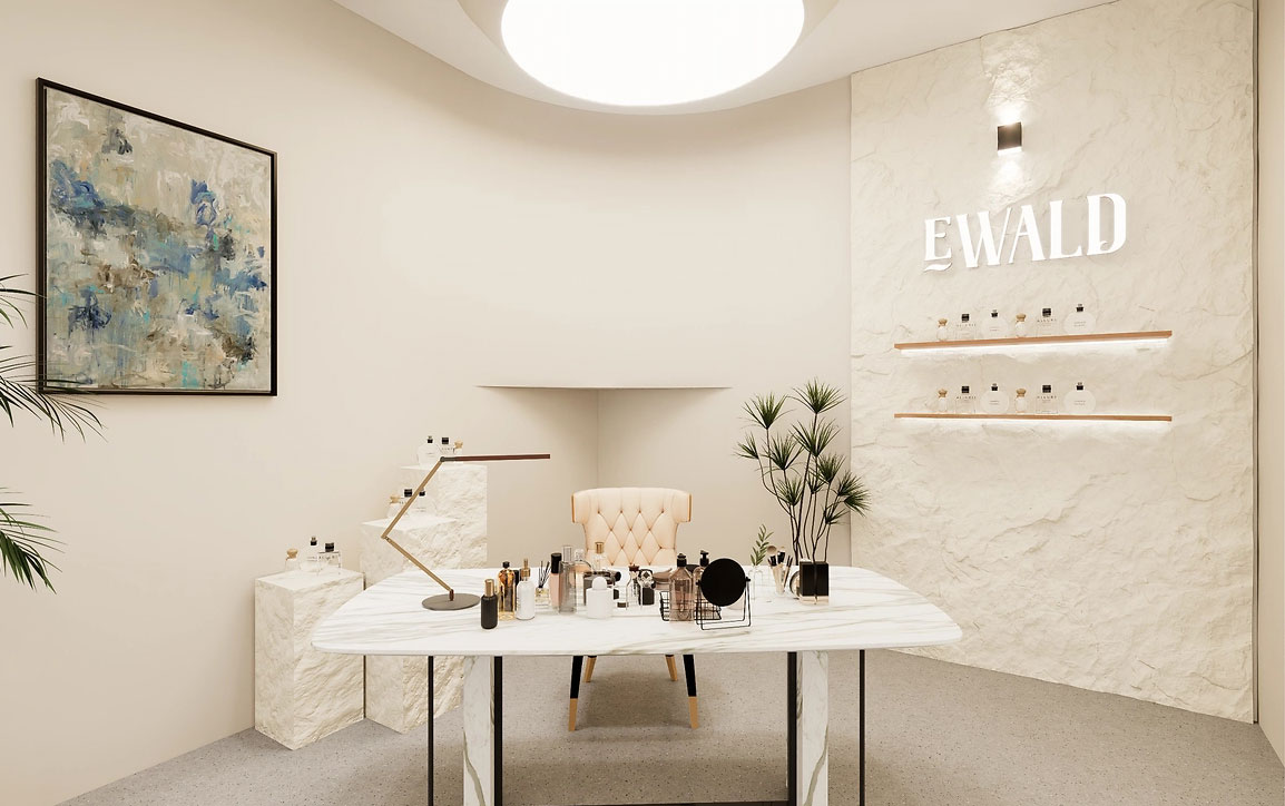 45平米郑州化妆品店铺直播间设计效果图