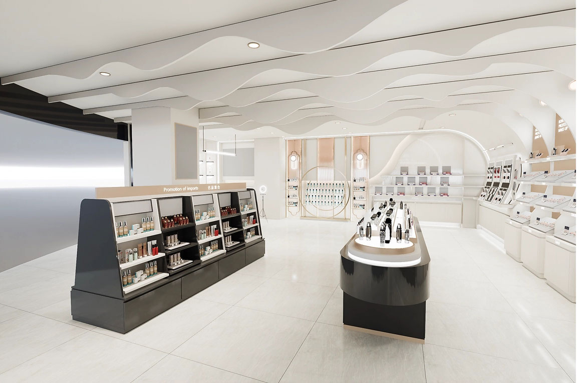 90平米郑州化妆品店直播间设计效果图