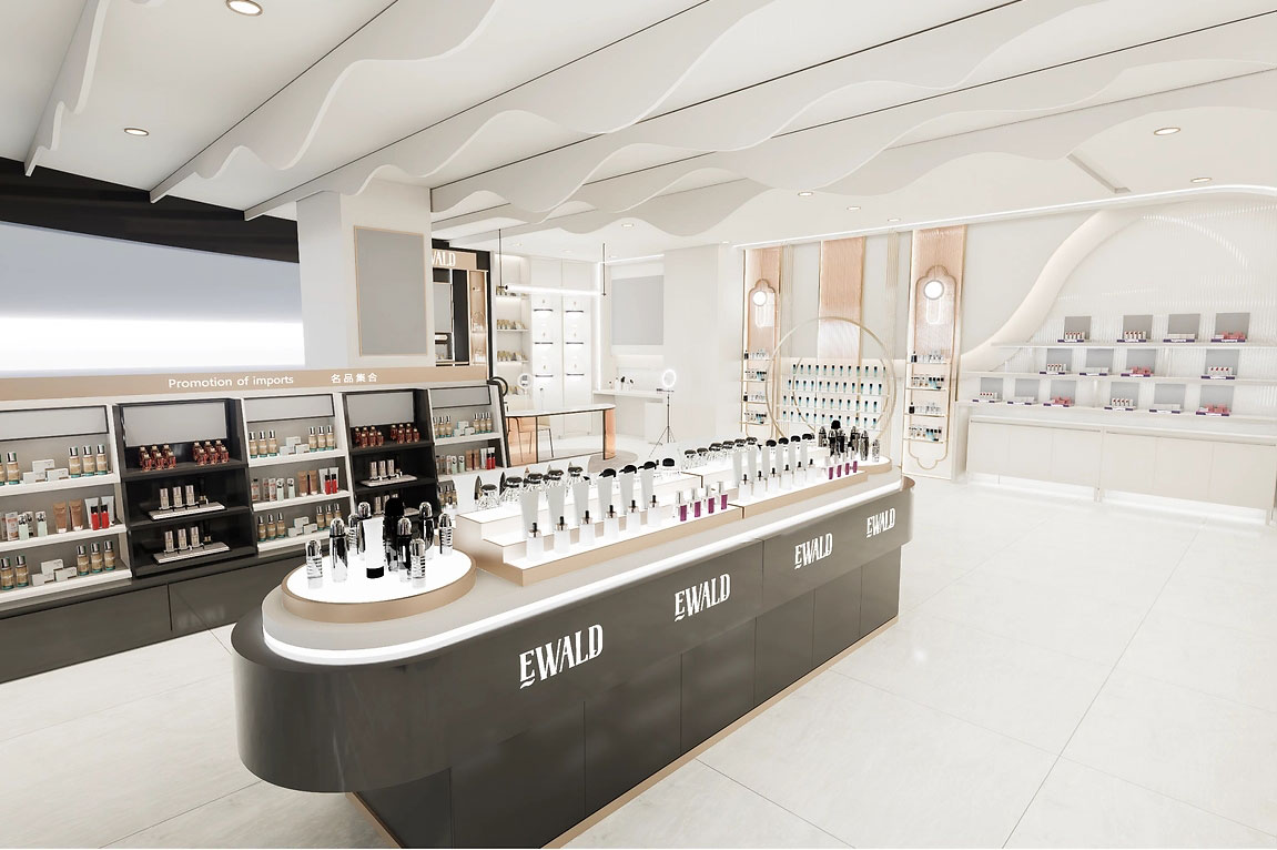 90平米郑州化妆品店直播间设计效果图