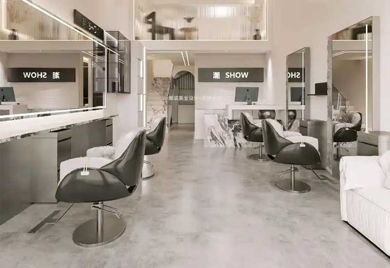 郑州理发店装修：店铺的染烫区灯光防眩光处理