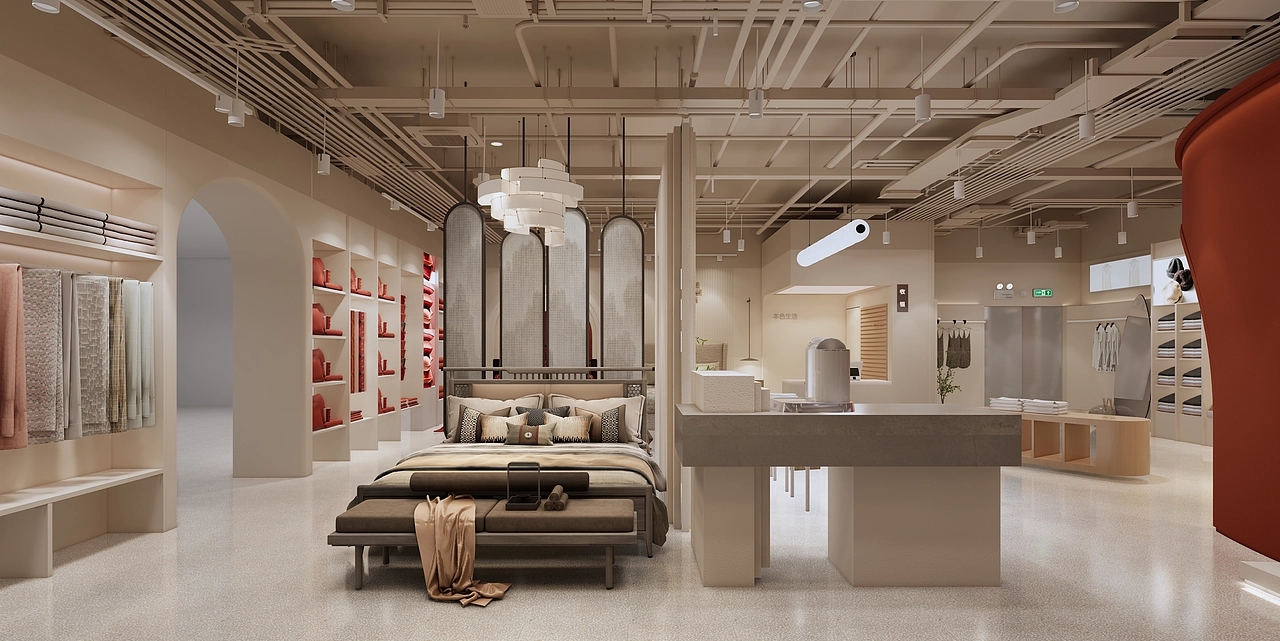 800平米郑州家纺店面装修设计效果图