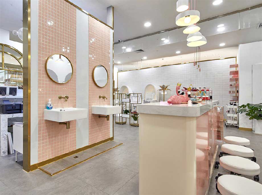 郑州金水区美甲店装修设计效果图