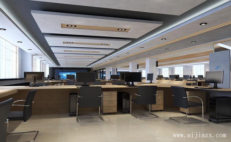 宽阔大气的办公室装修效果图