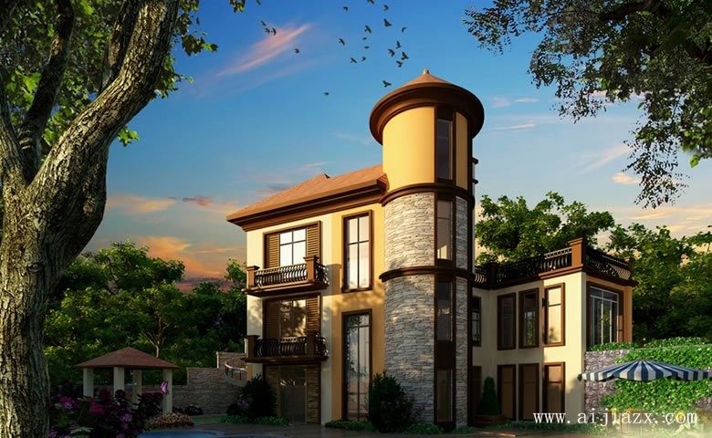 端庄风华的质朴浪漫欧式风格别墅外观装修效果图