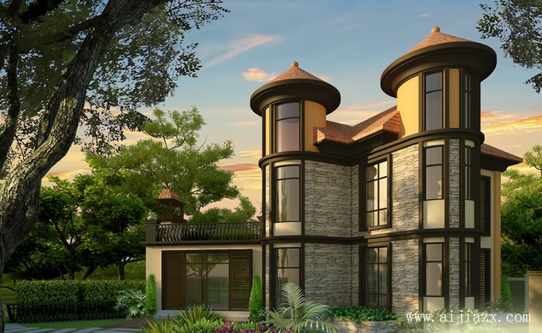 端庄风华的质朴浪漫欧式风格别墅外观装修效果图