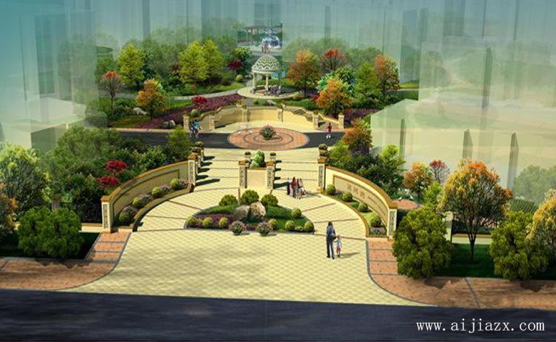 和谐自然的简欧风情园林景观装修效果图