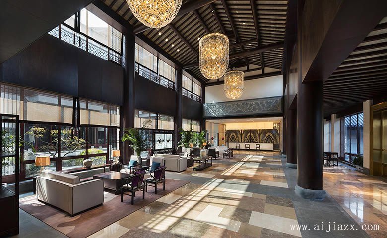 中式风格酒店大堂装修效果图