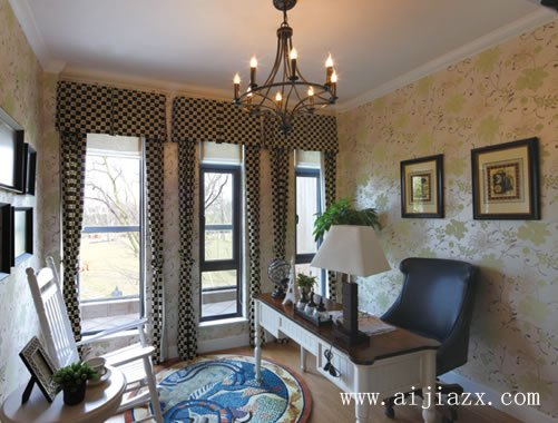 恬静淡雅的现代风格复式书房装修效果图