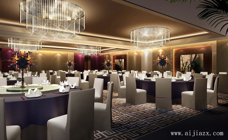 舒适简洁的酒店大餐厅装修效果图