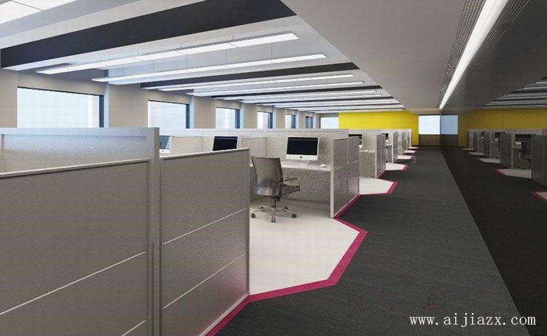 简单大方的办公室员工办公区装修效果图