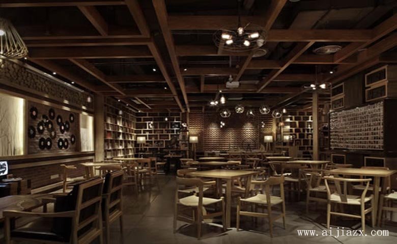 木质情调的咖啡厅休闲区装修效果图
