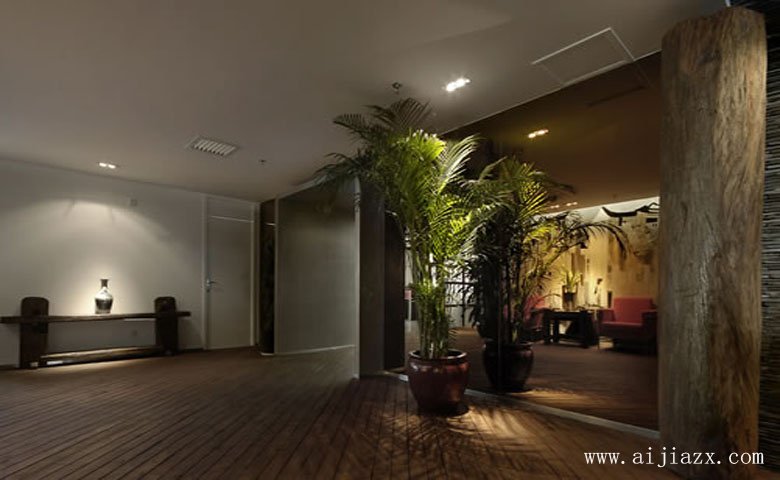 简约质朴的中式风格办公室接待区装修效果图