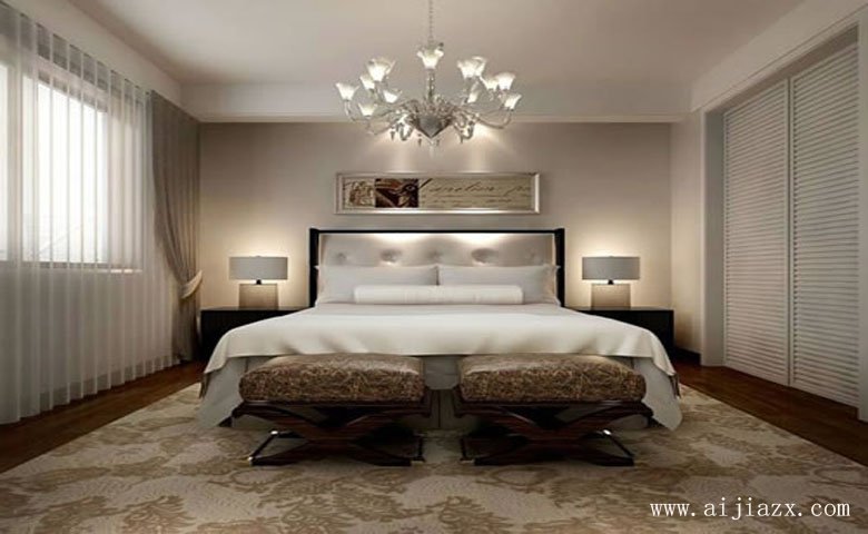 温馨舒适的简约欧式风格双层别墅主卧室装修效果图