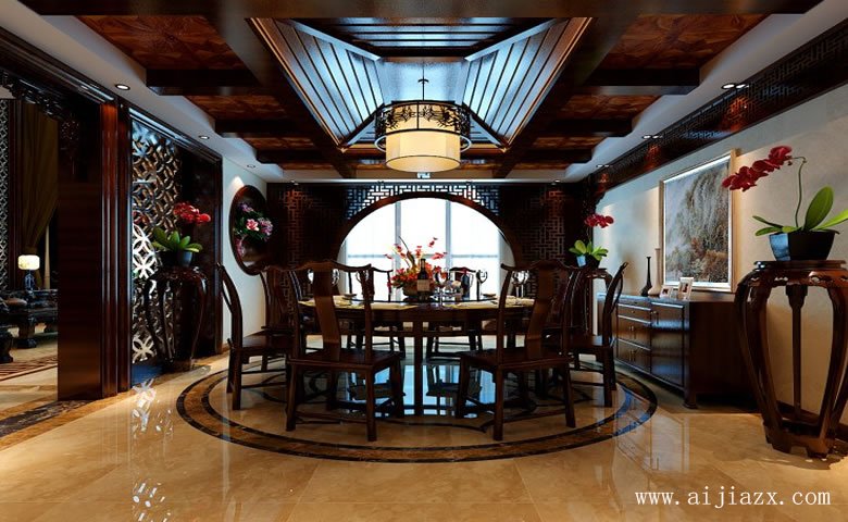 典雅含蓄的传统中式风格家装餐厅装修效果图
