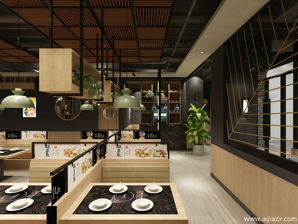 胖哥酸菜鱼餐饮店铺装修效果图